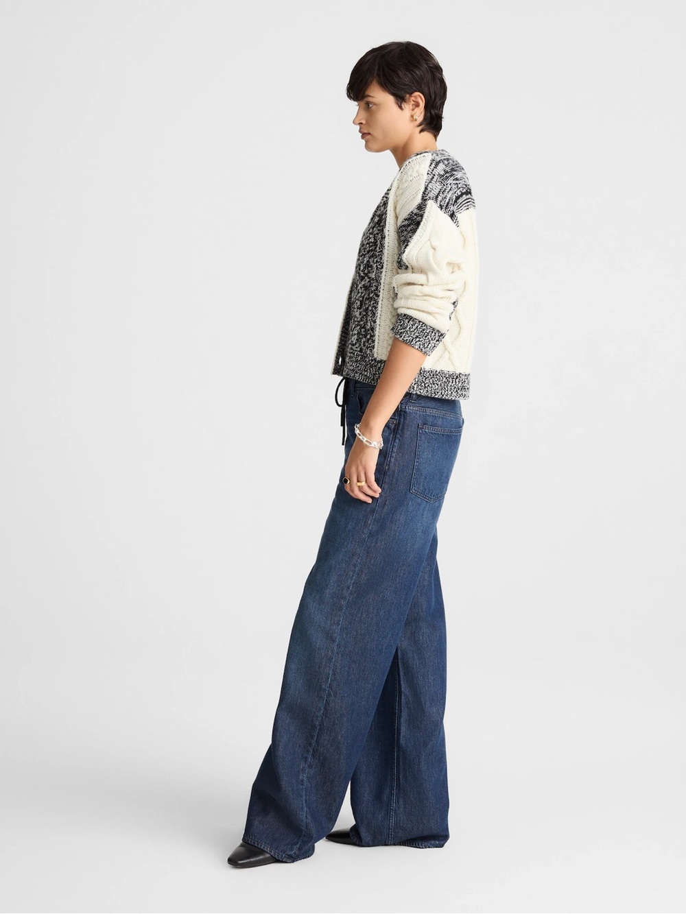 Madewell Low-Slung Baggy Jeans Velvet Drawstring Allenham Wash 30 EUC - Picture 2 of 16